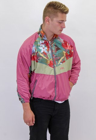 VINTAGE FLORAL FESTIVAL PATTERN SHELL JACKET