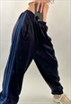 UNISEX VINTAGE 00S NAVY BLUE LOOSE BAGGY JOGGERS TRACK PANTS