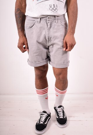 WRANGLER MENS VINTAGE DENIM SHORTS W34 GREY 90S
