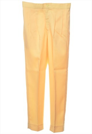 BEYOND RETRO VINTAGE PALE YELLOW TROUSERS - W30