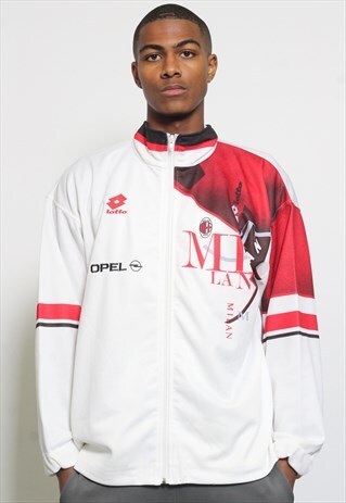 VINTAGE LOTTO LOGO TRACK JACKET WHITE
