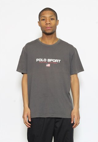 VINTAGE SPELL OUT RALPH LAUREN POLO SPORT T SHIRT