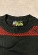 VINTAGE KNITTED JUMPER ABSTRACT PATTERNED KNIT SWEATER