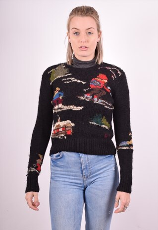 RALPH LAUREN WOMENS VINTAGE JUMPER SWEATER SMALL MULTI 90S