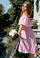 SUNDRESS PINK VICHY WITH RUFFLES