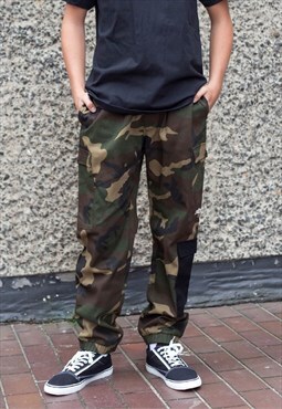 Camouflage Patchwork canvas cargo Trousers pants Chinos