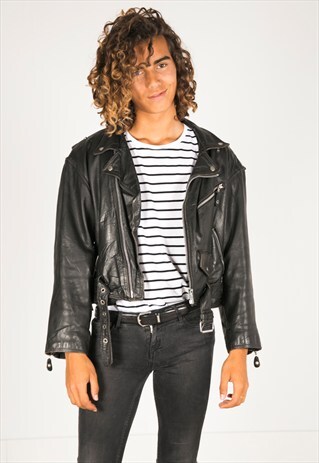 VINTAGE 80S PERFECTO LEATHER JACKET / R01089