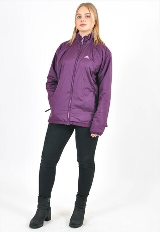 VINTAGE LINED ADIDAS SHELL JACKET IN PURPLE