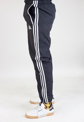 VINTAGE 90S ADIDAS BLACK TRACKSUIT BOTTOMS