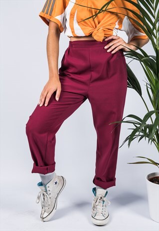 VINTAGE 1990S HIGH-WAISTED TROUSER IN PINK
