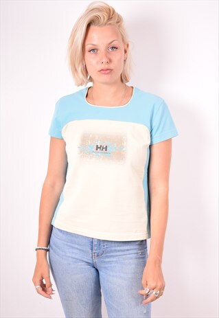 HELLY HANSEN WOMENS VINTAGE T-SHIRT TOP LARGE MULTI 90S