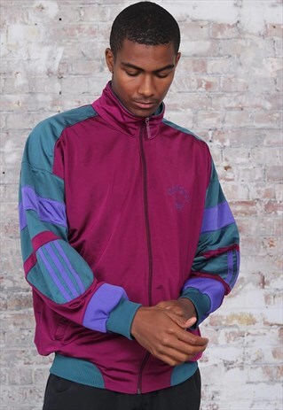 VINTAGE ADIDAS LOGO JACKET PURPLE GREEN