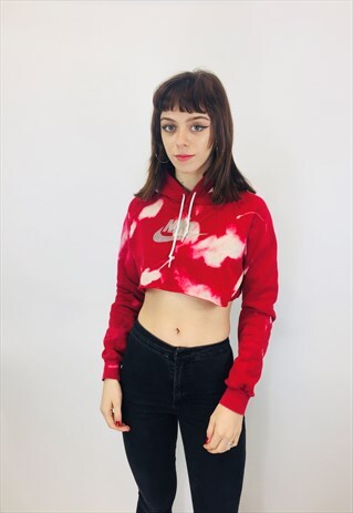 NIKE TIE DYE CROPPED HOODIE