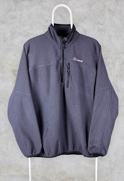 Vintage Berghaus Fleece Grey 1/4 Zip Sweatshirt XL