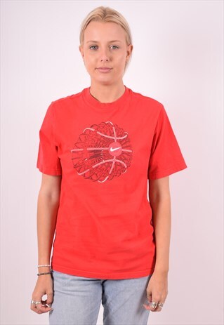 NIKE WOMENS VINTAGE T-SHIRT TOP XL RED 90S