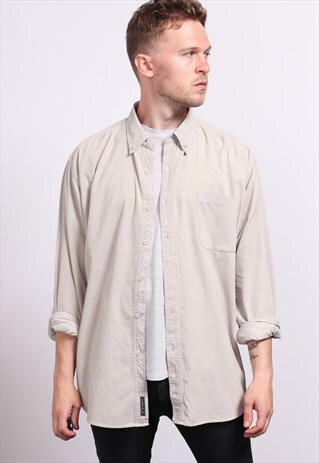VINTAGE CORDUROY CORD SHIRT BEIGE