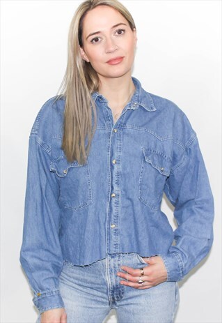VINTAGE 90'S DISNEY WORLD EMBROIDERED DENIM SHIRT
