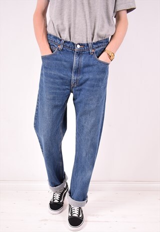 LEVI'S 505 MENS VINTAGE JEANS W34 L34 BLUE 90S