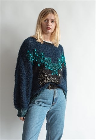 VINTAGE 80S FUNKY KITSCH FUNKY JUMPER
