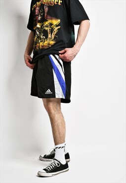 ADIDAS vintage mens black sport shorts vintage Old School 