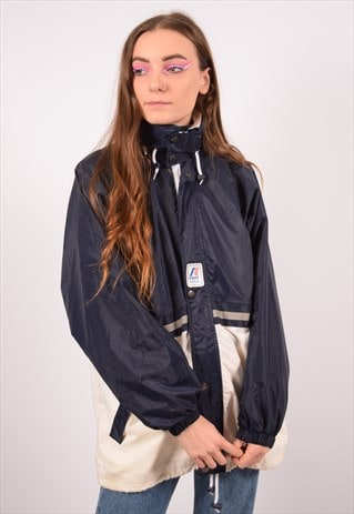 Vintage K-Way Windbreaker Jacket Navy Blue | Messina Girl | ASOS ...