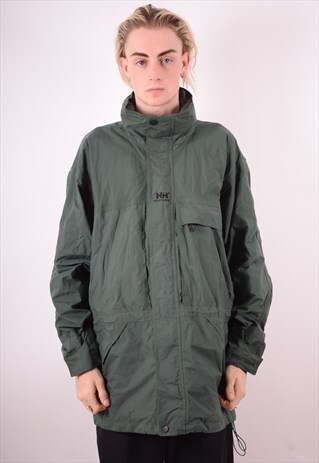 HELLY HANSEN MENS VINTAGE RAIN JACKET XL GREEN 90S