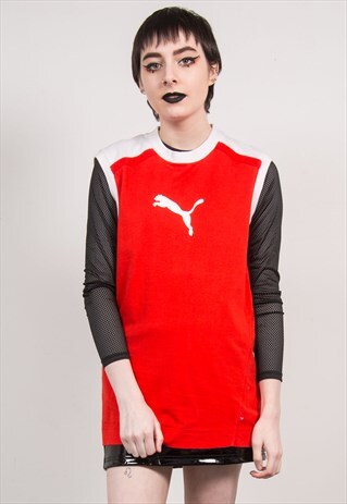 PUMA VINTAGE 90'S RED SLEEVELESS VEST T-SHIRT