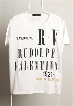 Vintage Rudolph Valentino Crewneck T-shirt White Size L