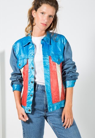 VINTAGE 80S LEVI'S EMBELLISHED DENIM JACKET / S1535