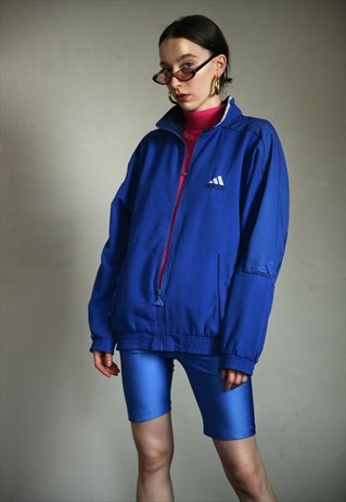 VINTAGE ADIDAS UNISEX BLUE SHELL JACKET
