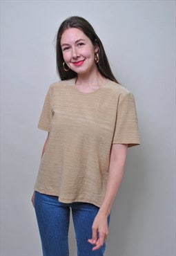 90s textured pullover blouse vintage short sleeve minimalist