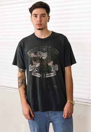 VINTAGE BIKER T-SHIRT LOGO 90S XL 7.1