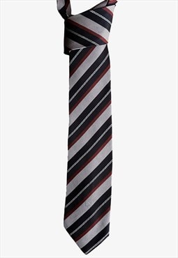 Vintage 80s Christian Dior Brown Striped Tie