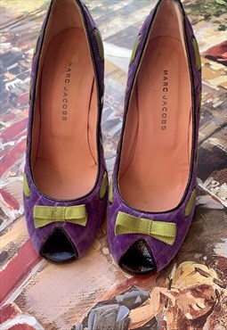 Marc Jacobs suede purple & green heels