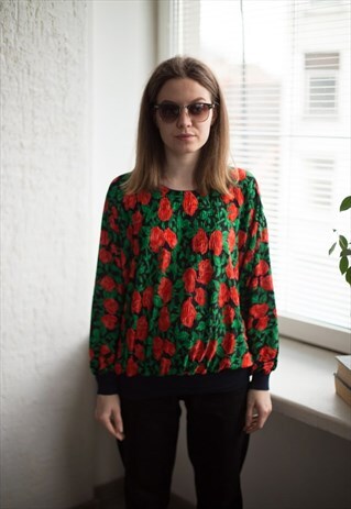 VINTAGE 80'S ROSE PRINT TOP