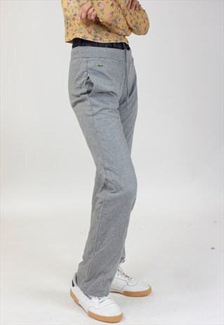 VINTAGE 90S LACOSTE GREY TRACKSUIT BOTTOMS