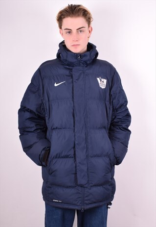 NIKE MENS VINTAGE PADDED JACKET MEDIUM NAVY BLUE 90'S