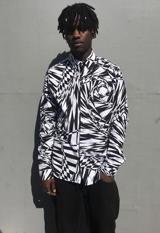 VINTAGE RARE VERSACE FOR H&M LONG SLEEVE PATTERN SHIRT