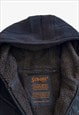 VINTAGE 90S SCHOTT BLACK WOOL BLEND HOODED JACKET