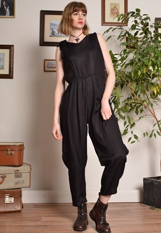 VINTAGE WAISTED JUMPSUIT IN BLACK 90S