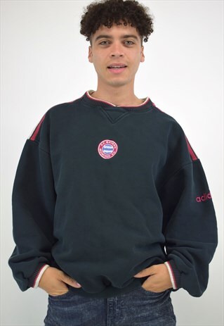 VINTAGE 90S ADIDAS BLACK RED SWEATER