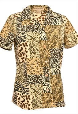 Brown Animal Print Shirt - S