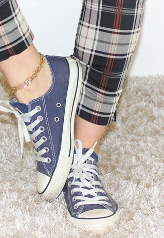 VINTAGE 90'S BLUE CANVAS LOW CONVERSE TRAINERS