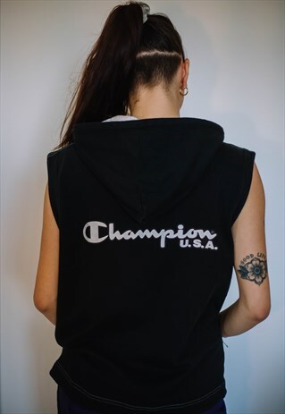 UNISEX VINTAGE CHAMPION HOODED GILET