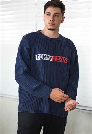 VINTAGE TOMMY HILFIGER JUMPER SWEATER BIG LOGO XXL 27.9