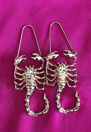 PERSONALISED 18K GOLD PLATED SCORPIO EARRINGS