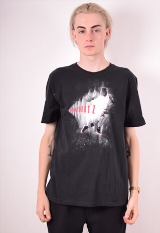 MENS VINTAGE T-SHIRT TOP LARGE BLACK 90S