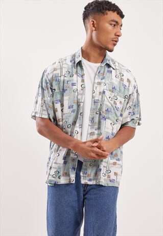 VINTAGE PATTERNED FESTIVAL SHORT SLEEVE SHIRT