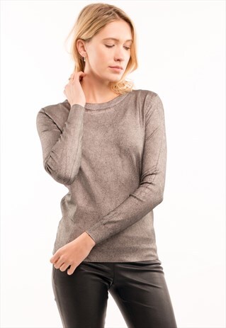 GOLD ALLOVER PRINTED KNITTED JUMPER