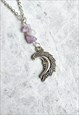 Handmade Cape Amethyst Gemstone Moon Necklace